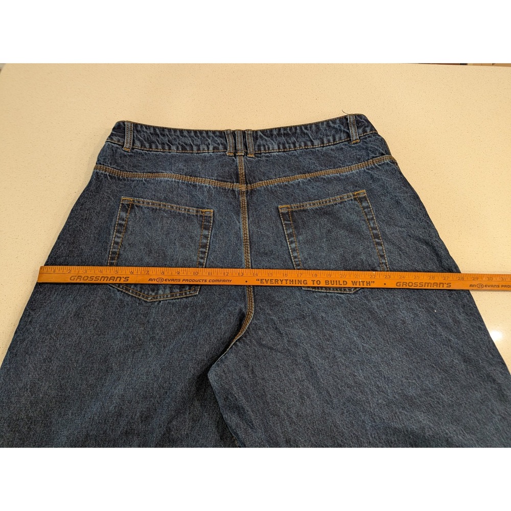 Adidas Ivy Park Denim Snap Pants Dark Blue Wide Leg 2X - Picture 7 of 13